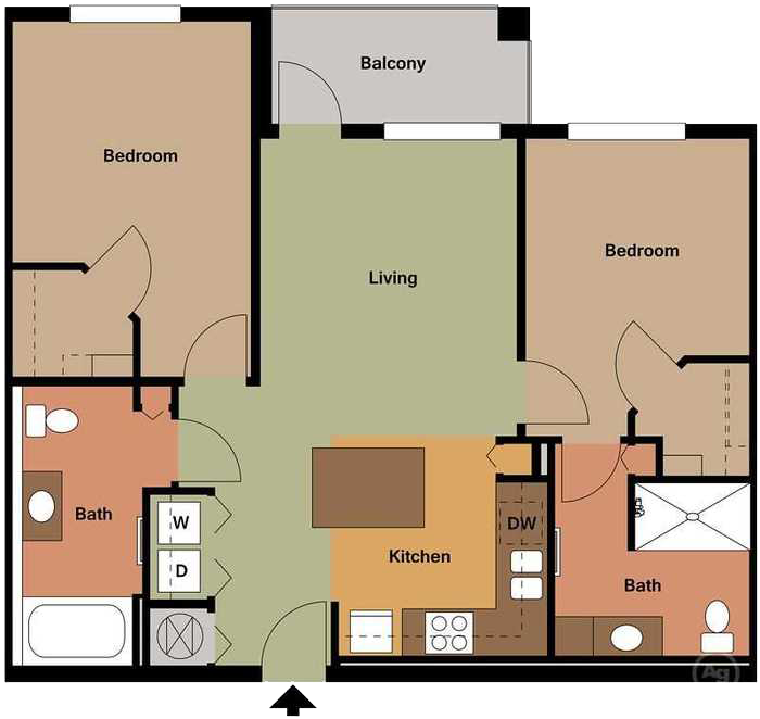 Two Bedroom with Balcony