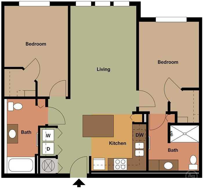 Two Bedroom without Balcony
