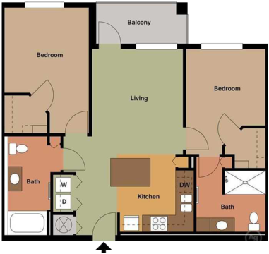 Two Bedroom with Balcony