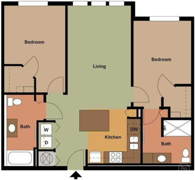 Two Bedroom without Balcony
